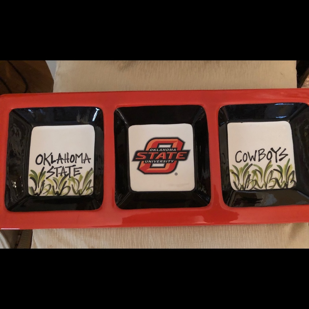 Oklahoma State serving tray